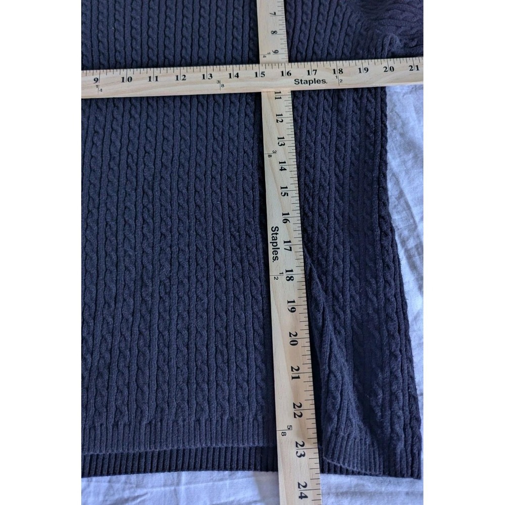 Vtg‎ Anne Klein Black Cable Sweater Women's XXL Stretch Turtleneck Minimalist - Picture 5 of 8